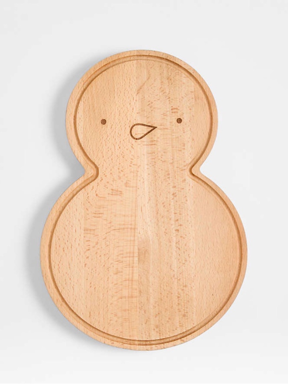 Crate & Barrel Snowman Wood Cutting Board